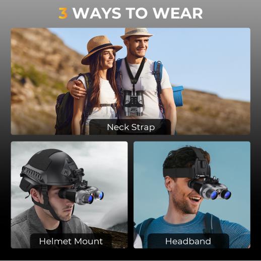 Head-Mounted Night Vision Binoculars 3D VR 700m 6X Zoom Nightline