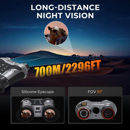 Head-Mounted Night Vision Binoculars 3D VR 700m 6X Zoom Nightline