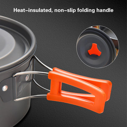 4–7 Person Camping Cookware Set (4-Piece with Accessories)