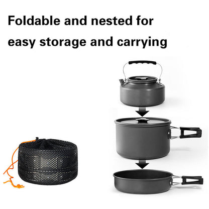 3–4 Person Aluminium Alloy Camping Cookware Set